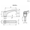 Elesa Stainless steel clamping element, threaded screw, ERZ.44 SST-p-M6x40 ERZ-SST-p